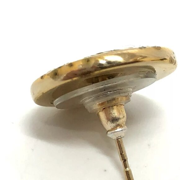 CHANEL B17C CC Mark Matelasse Rhinestones Pierce Accessories Pierce Metal Gold - Picture 4 of 12